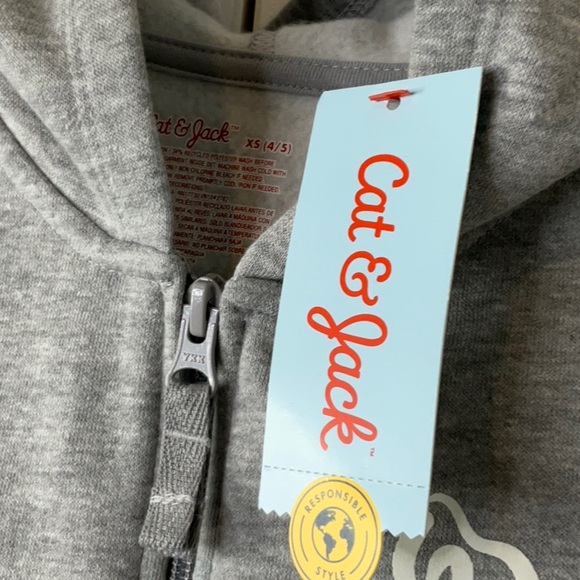 Cat & Jack - Toddler Girls' Zip-Up Fleece Hoodie Size XS (4/5) - Picture 5 of 8